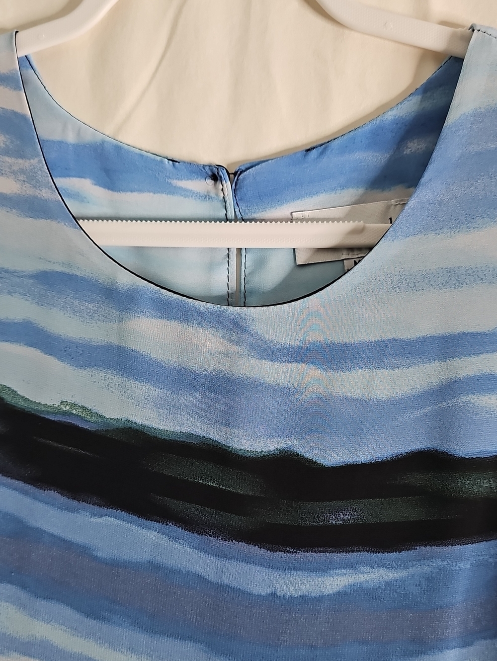 Peck & Peck Blue and Black Sheer Striped Tank - Picture 2 of 8